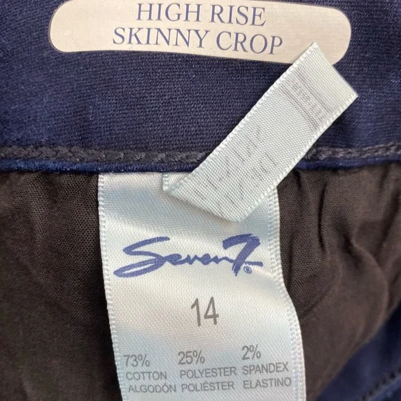 Seven7 size 14 Women’s Blue Denim High Rise Skinny Ankle Crop Jeans - Picture 6 of 6